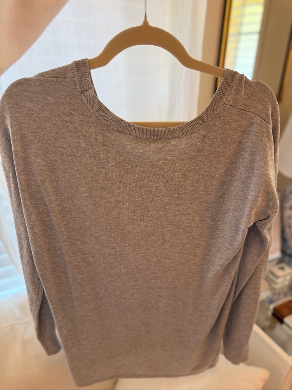 Everyday Scoop Neck Lightweight Sweater Top in gray - Picture 3 of 6